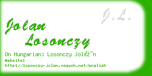 jolan losonczy business card